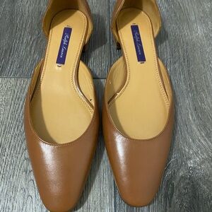 Ralph Lauren Women's Brown “Krissty” Leather Flats